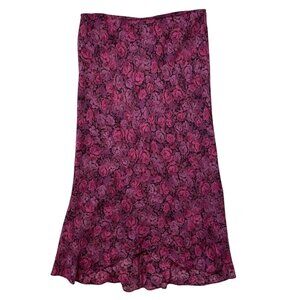 ⭐ Vintage Y2K Express World Brand Medium Purple Pink Floral Print Maxi Skirt